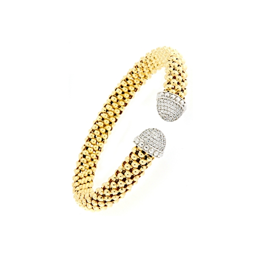Bracciale rigido in argento e zirconi