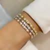 Bracciale in argento rosa e zirconi 