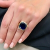 Anello in argento dorato e pasta vitrea blu 