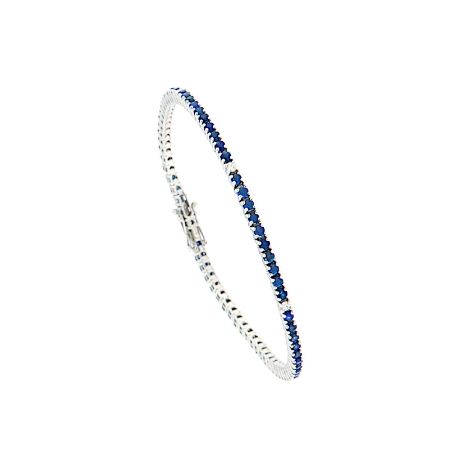 Bracciale tennis con zaffiri e diamanti