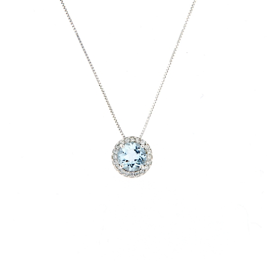 Collana con acquamarina e diamanti