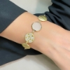 Bracciale in argento dorato zirconi e pasta vitrea bianca 