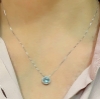 Collana con pendente in acquamarina e diamanti 