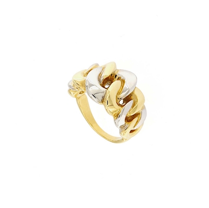 anello grumette in oro bicolore