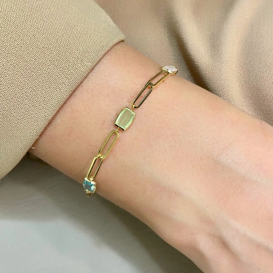Bracciale Madi Laguna Mono con Quarzi Idrotermali Verde Acqua 3891000