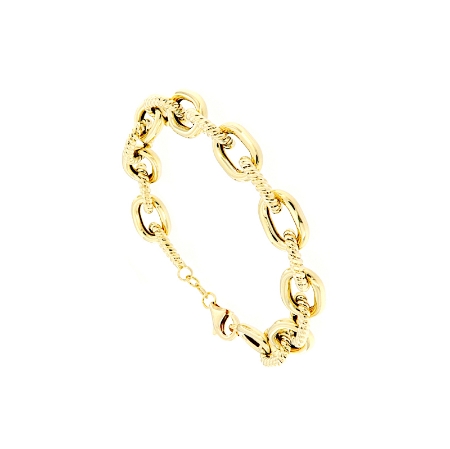 bracciale oro maglie ovali e torchon