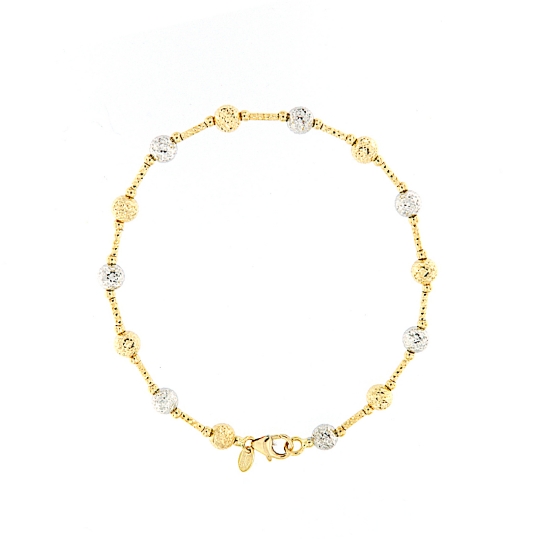 TOUS Bracciale elastico con palline rotonde di ametista e motivo
