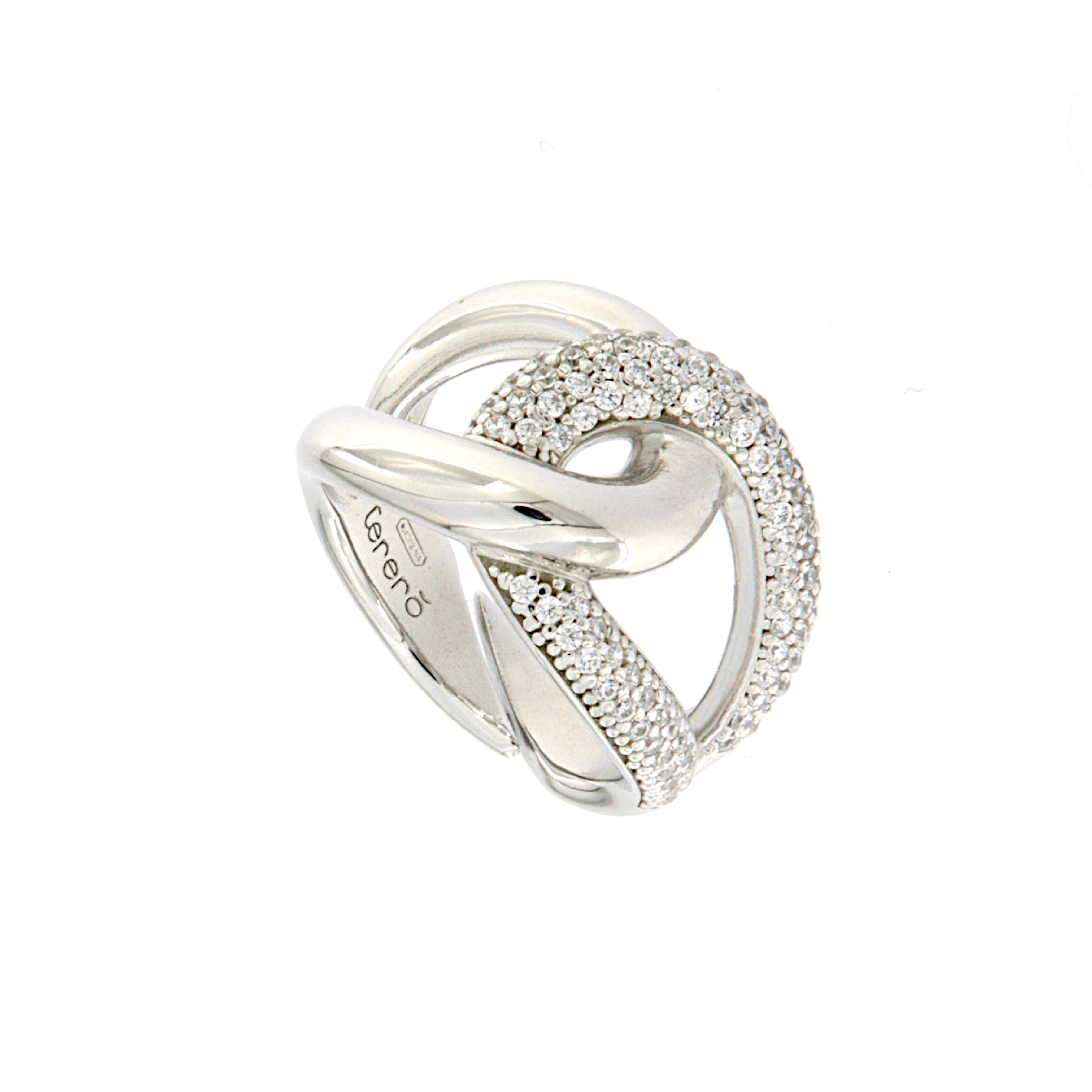 Anello in argento e zirconi abbraccio Ma.Gi. Gioielli