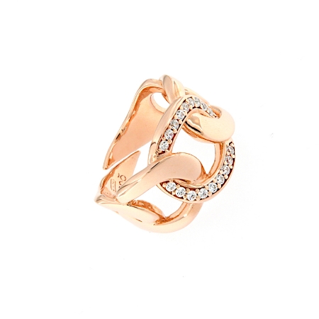 Anello in argento rosa e zirconi