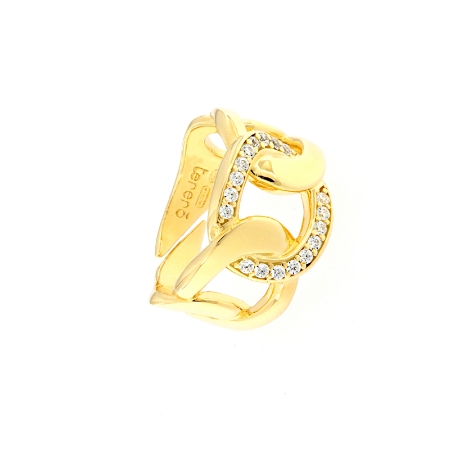 Anelloin argento giallo e zirconi