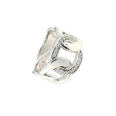 Anello in argento e zirconi