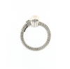 Anello in argento con perla e zirconi