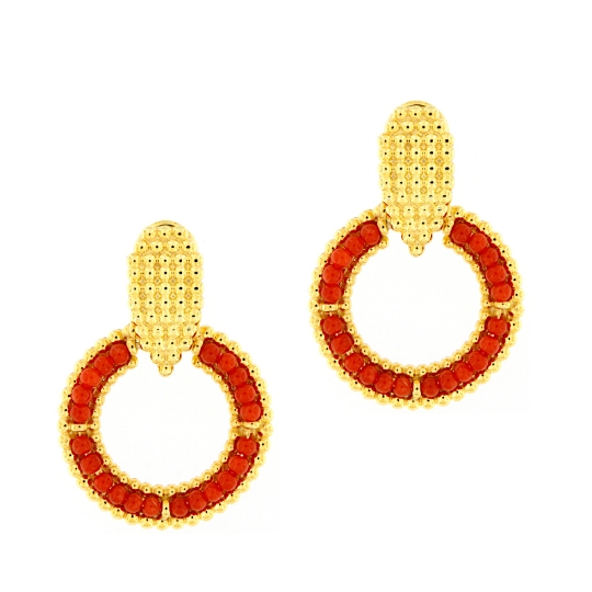 Orecchini in argento e corallo
