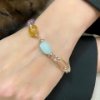 Bracciale in argento perle e quarzo colorato