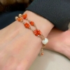 Bracciale in argento corallo e perle 