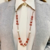 Collana in argento corallo e perle