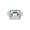 Anello con diamanti ed acquamarina