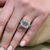 Anello con diamanti e acquamarina