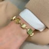 Bracciale in argento e paste vitree verdi 