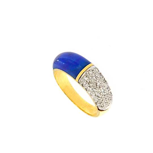 Anello con diamanti e lapislazzuli