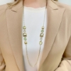 Collana in argento dorato e pasta vitrea verde