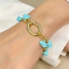 Bracciale in argento dorato e turchese 