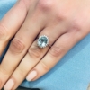 Anello con diamanti e acquamarina 