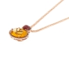 collana con pendente in diamanti citrino e rubino
