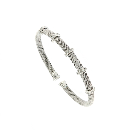 bracciale rigido in argento e zirconi