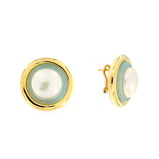 Orecchini pendenti con perle d'acqua dolce in argento Sterling 925 con zirconi p