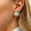 Orecchini in argento con acquamarina e perle 