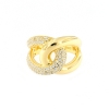 Anello in argento dorato e zirconi