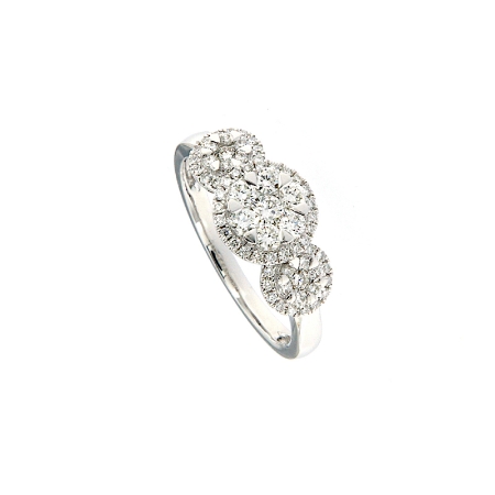 Anello trilogy con diamanti