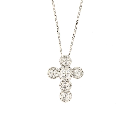 Croce con diamanti pavè rotondi