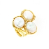 Anello in argento dorato perle e zirconi
