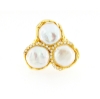 Anello in argento dorato perle e zirconi