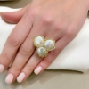 Anello in argento dorato perle e zirconi 