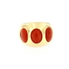 Anello a fascia in argento e corallo