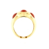 Anello a fascia in argento e corallo