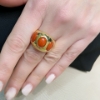 Anello in argento dorato e corallo 