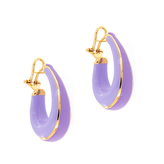 orecchini in argento e smalto glicine