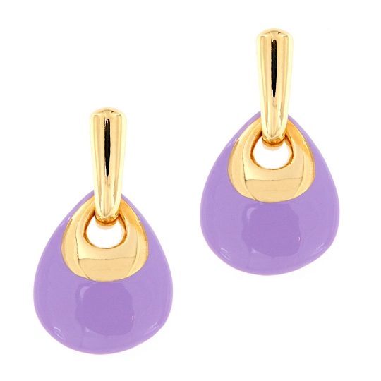 Orecchini in argento e smalto glicine