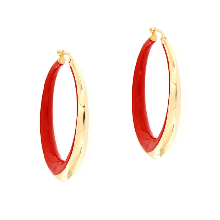 cerchi in argento e smalto rosso