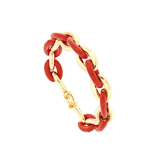 bracciale in argento e smalto rosso
