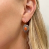Orecchini stile antico in argento con corallo 