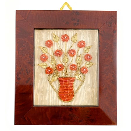 quadro con corallo vaso con fiori