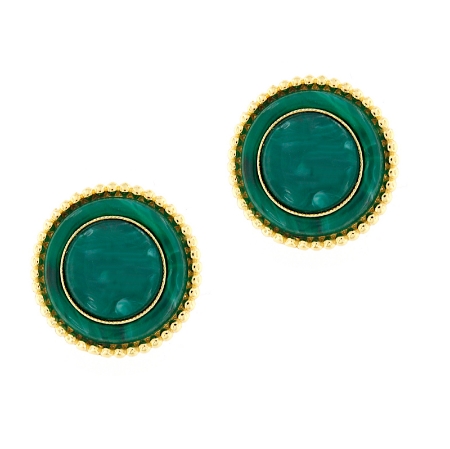 Orecchini in argento e malachite