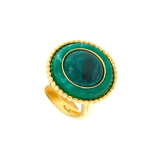 Anello in argento e malachite