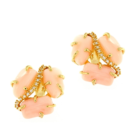 Orecchini in argento e corallo rosa