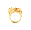 Anello in argento corallo rosa e zirconi